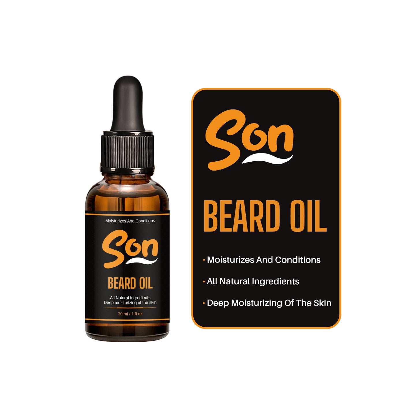 Son Beard Oil – All Natural Moisturizing & Conditioning Formula for Men – 30ml / 1 fl oz